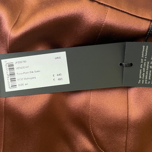 JOSEPH | Luxury Tova pure silk-satin straight-leg pants in copper brown XL - Picture 7 of 14